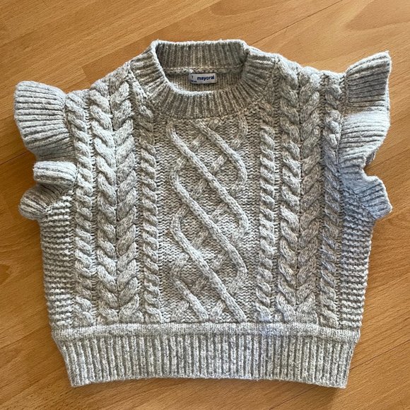 Mayoral Girl Sleeveless Ruffled Sweater - Picture 1 of 3